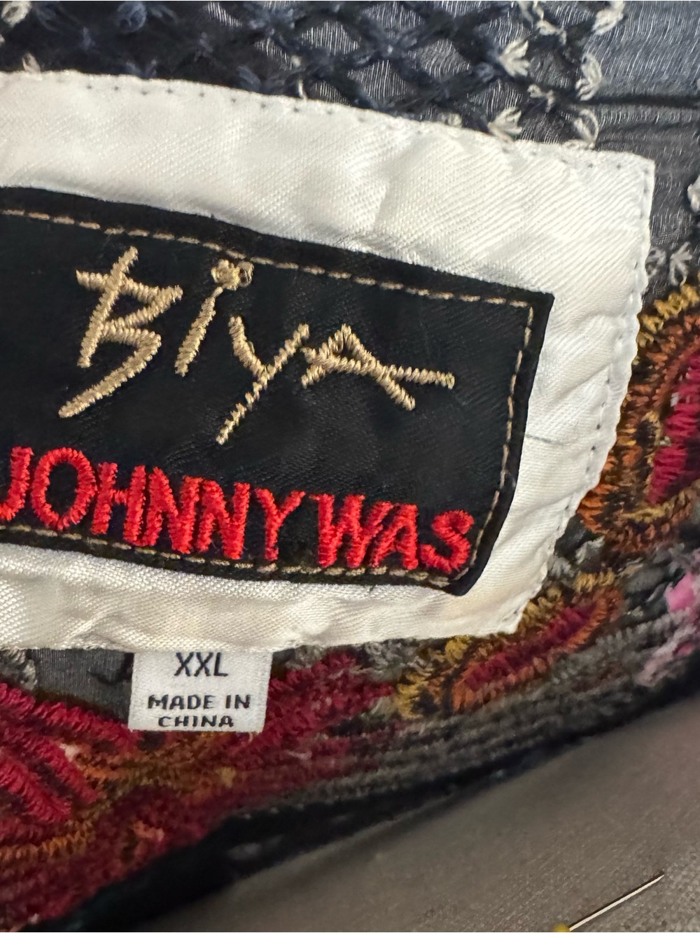 Johnny Was Black Embroidered Floral Tunic with Multicolor Accents - Picture 3 of 6